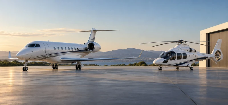 Private aircraft and helicopter